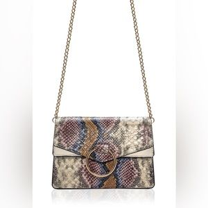 Snake print multi colored crossbody